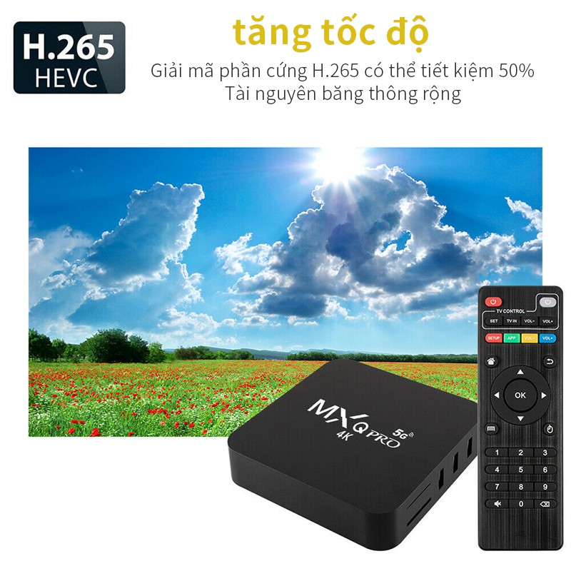 Thiết bị chuyển đổi TV thường thành SMART TIVI BOX MXQ PRO 5G TV ANDROID BOX 4K 8G + 64G RAM