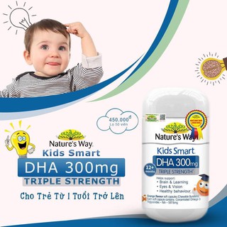 Viên Nhai Natures Way Kids Smart DHA 300MG Hộp 50 Viên - Bổ Sung DHA Cho Trẻ