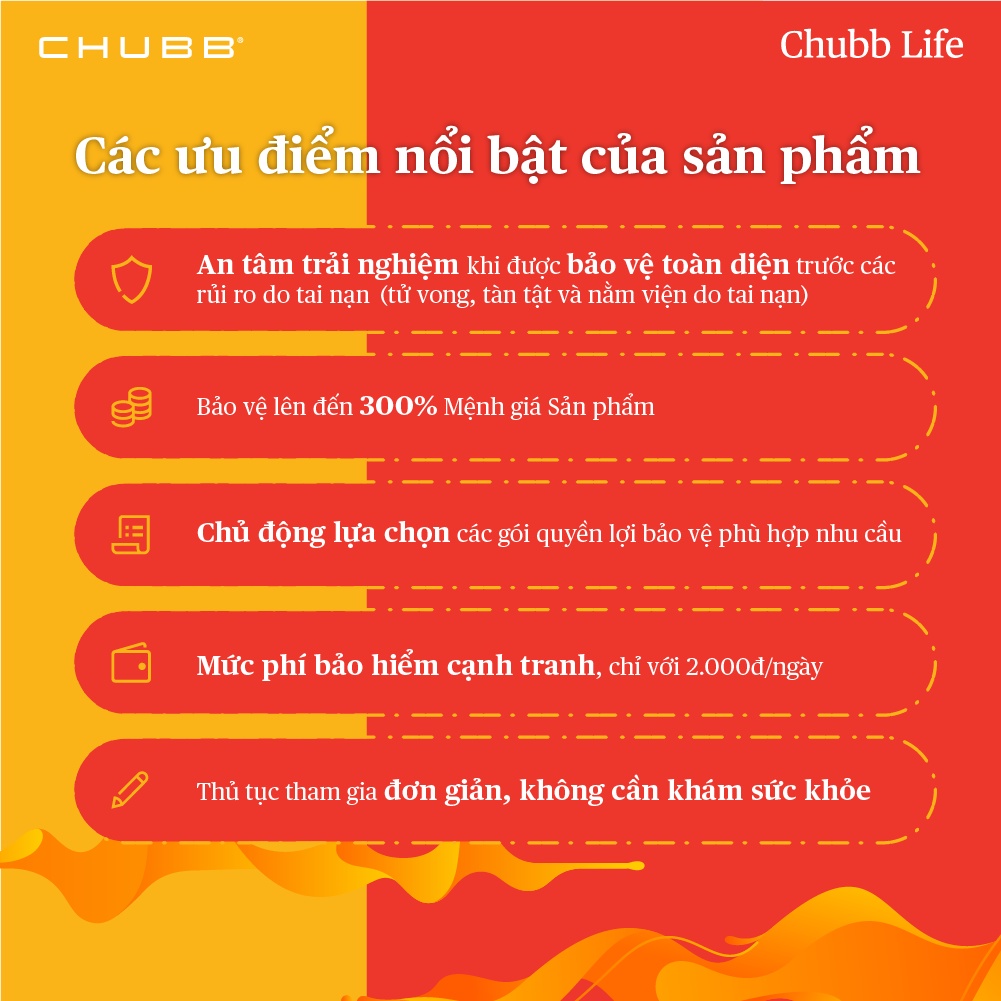 Chubb Life- Bảo Hiểm Tai Nạn Cá Nhân Mở Rộng-Chubb Pro - Lựa Chọn Nâng cao