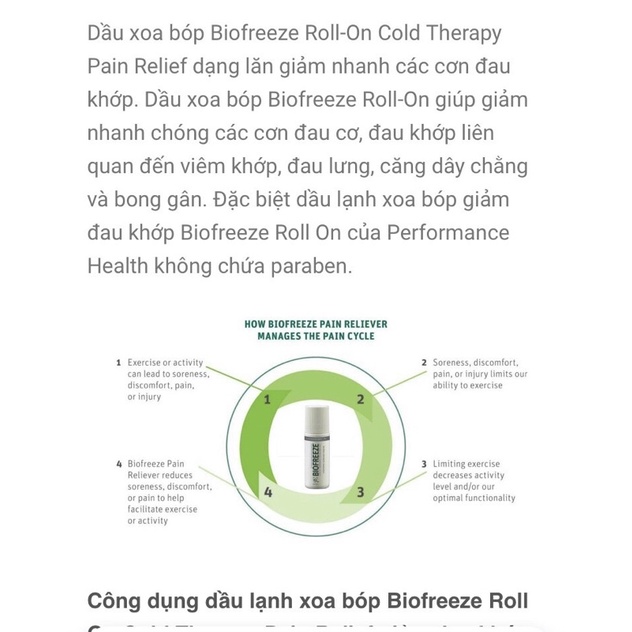 Dầu lạnh Biofreeze hàng nội địa Mỹ( 1 sét)