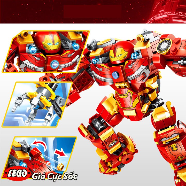 Lego Xếp Hình Ninjago Iron Man ( Người Sắt ) 2018. Gồm 568 chi tiết. Lego Ninjago Lắp Ráp