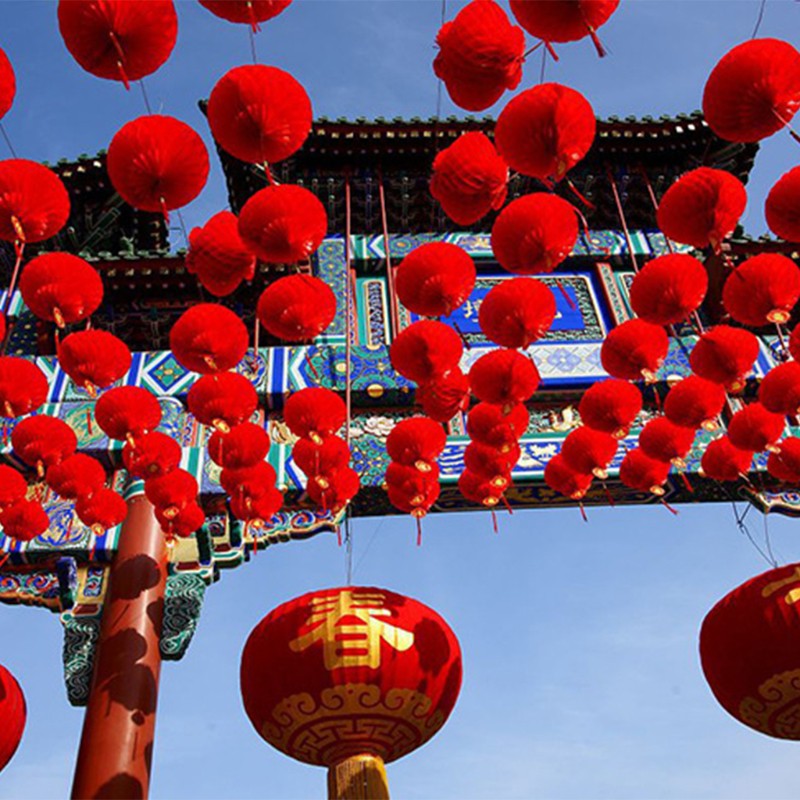 Bộ 20 đèn lồng bằng giấy màu đỏ dùng trang trí kích thước 10 inch