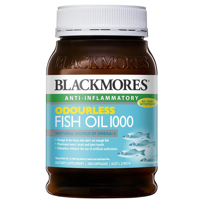 Dầu Cá Không Mùi Blackmores Odourless Fish Oil 1000 Mini Capsules hộp 100 viên H174