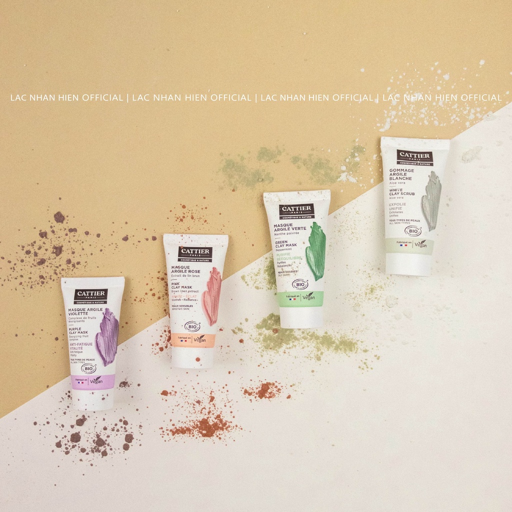 MẶT NẠ ĐẤT SÉT HỮU CƠ CATTIER CLAY MASK ĐỦ DÒNG