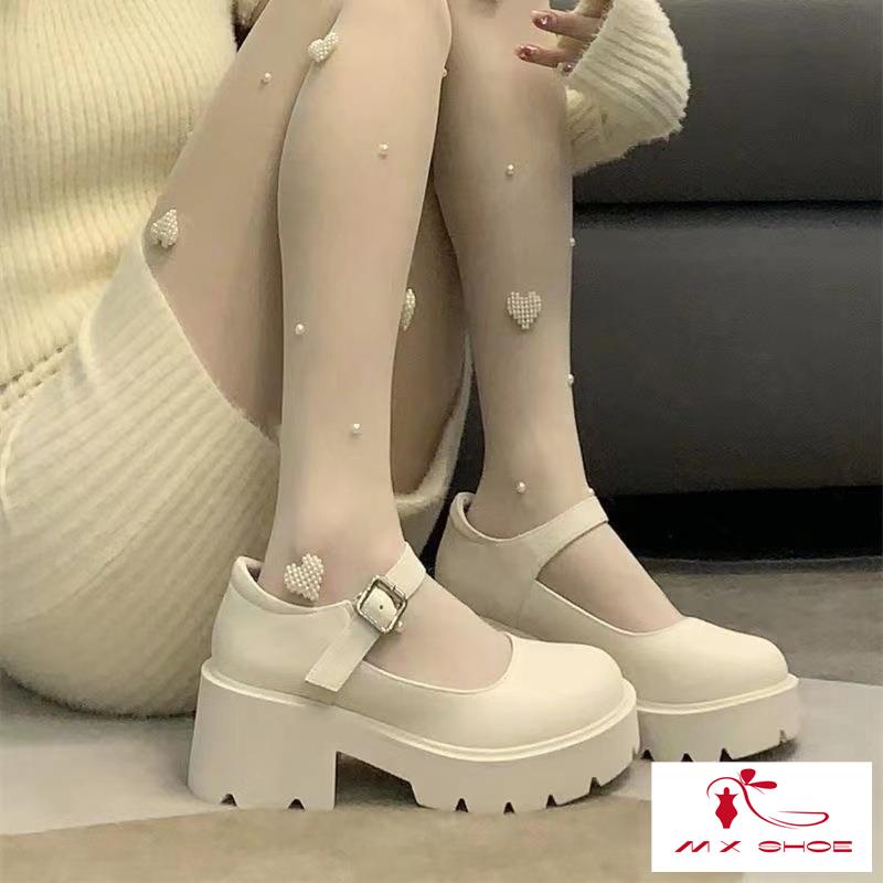 Giày Cao Gót Da Đế Dày Phong Cách Lolita 2022 Cho Nữ