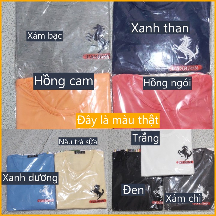 Áo phông nam tay dài TN128 logo con ngựa vải sợi tre tổng hợp đẹp phù hợp mọi lứa tuổi | BigBuy360 - bigbuy360.vn