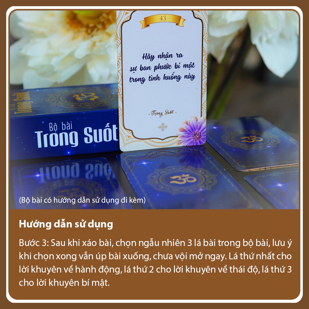 Bộ bài Trong Suốt - Tặng chuỗi đeo tay Huyết Long - Mani Decor