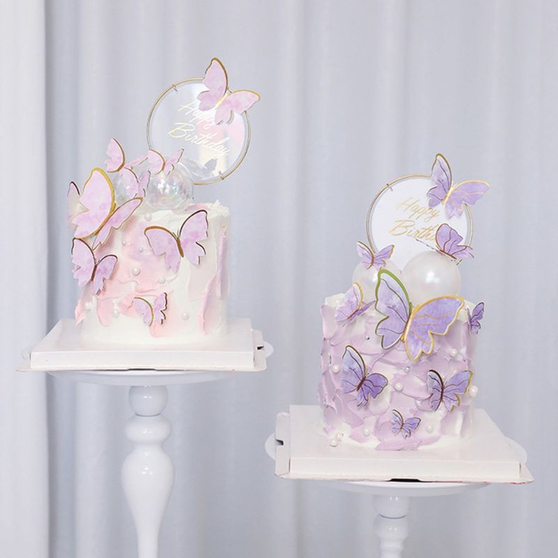 Bộ 11 bươm bướm trang trí bánh kem