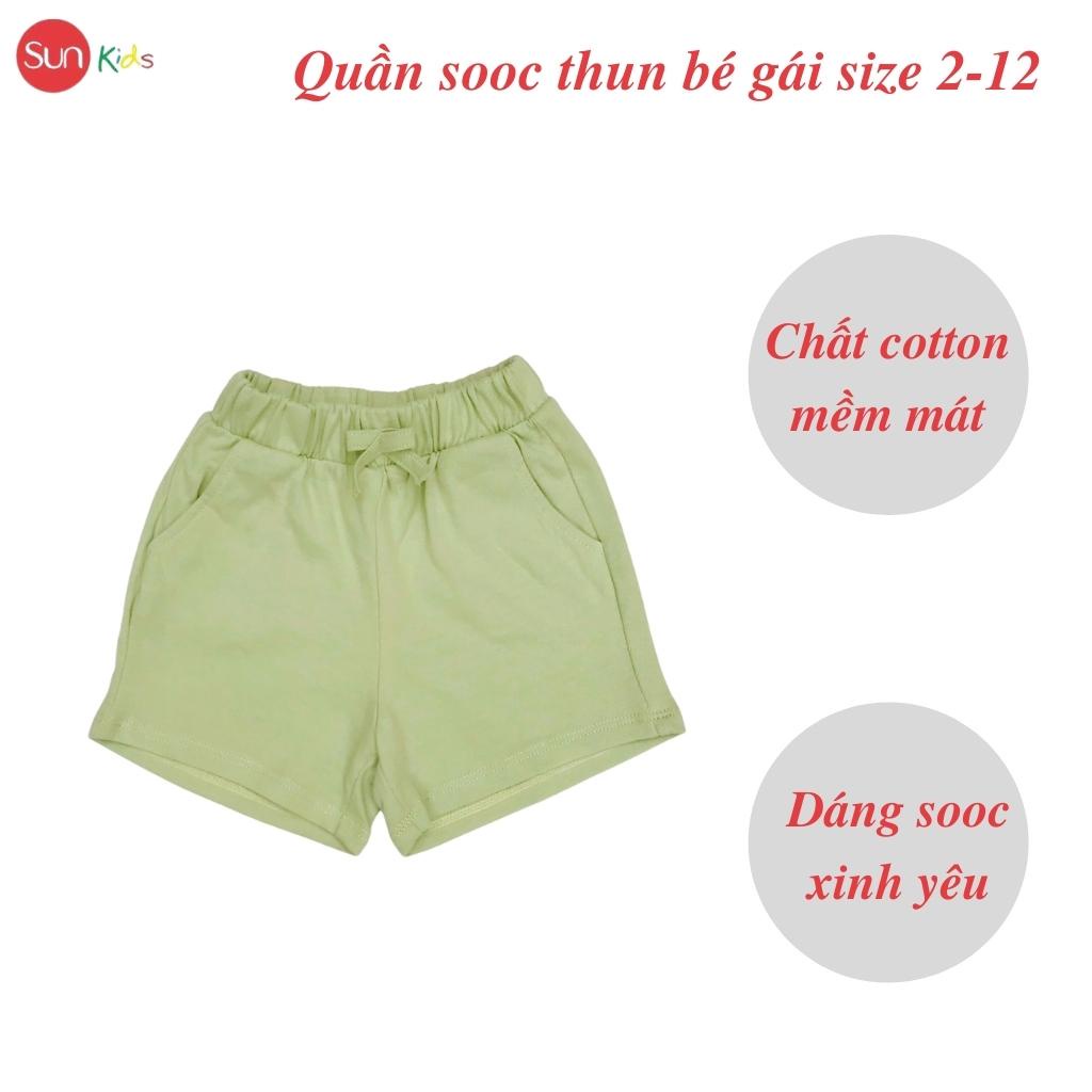 Quần short bé gái SUNKIDS1, quần sooc bé gái chất ren và cotton , size 2-12 tuổi