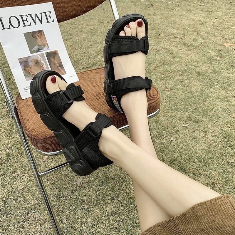 Sandal nữ 2 quai Hàn Quốc quai dán FASHION có thể điều chỉnh độ rộng loại xịn
