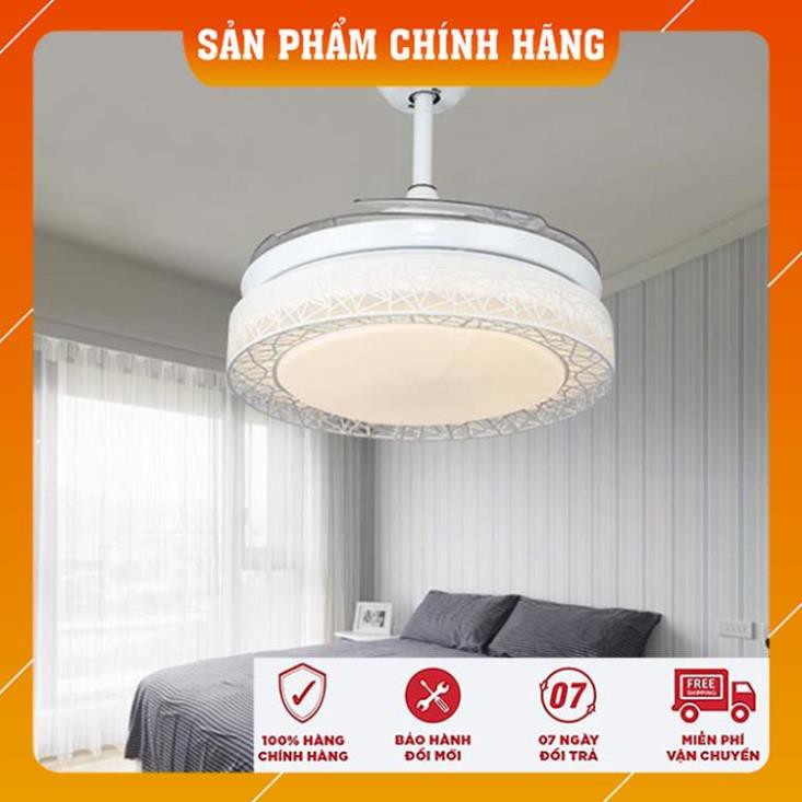 Th?t [Hàng cao cấp] Quạt trần đèn dấu cánh, quạt trần phòng khách A8701-cánh cụp cánh xòe có 3 chế độ sáng-điều khiển từ