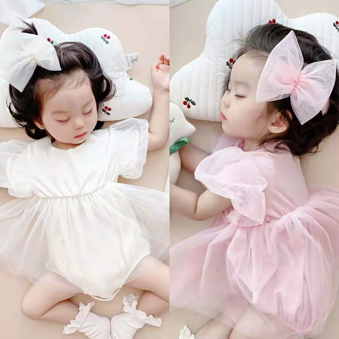 Set Đầm Lưới + Băng Đô Cài Tóc Dành Cho Bé Gái