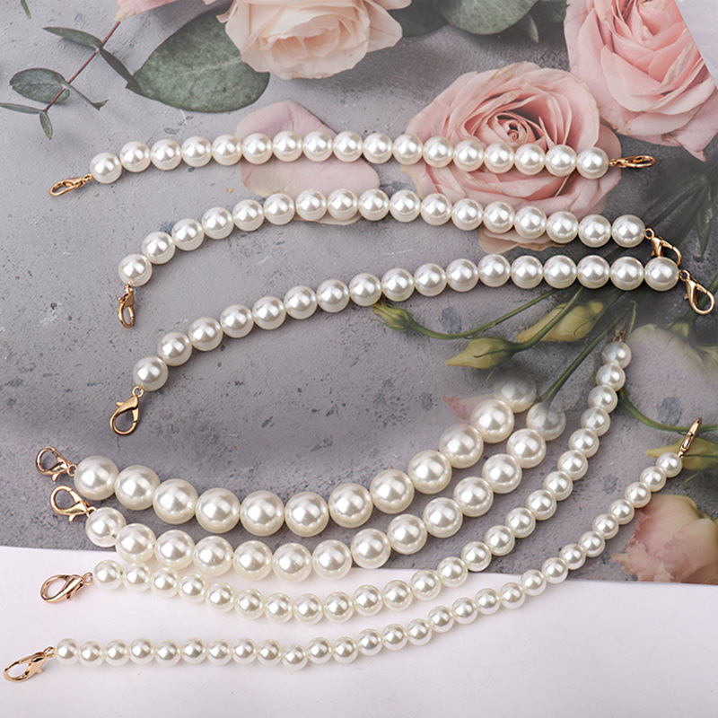 Dây đeo túi xách DIY JASMIN NOIR dáng dài kiểu chuỗi hạt ngọc trai nhân tạo thời trang