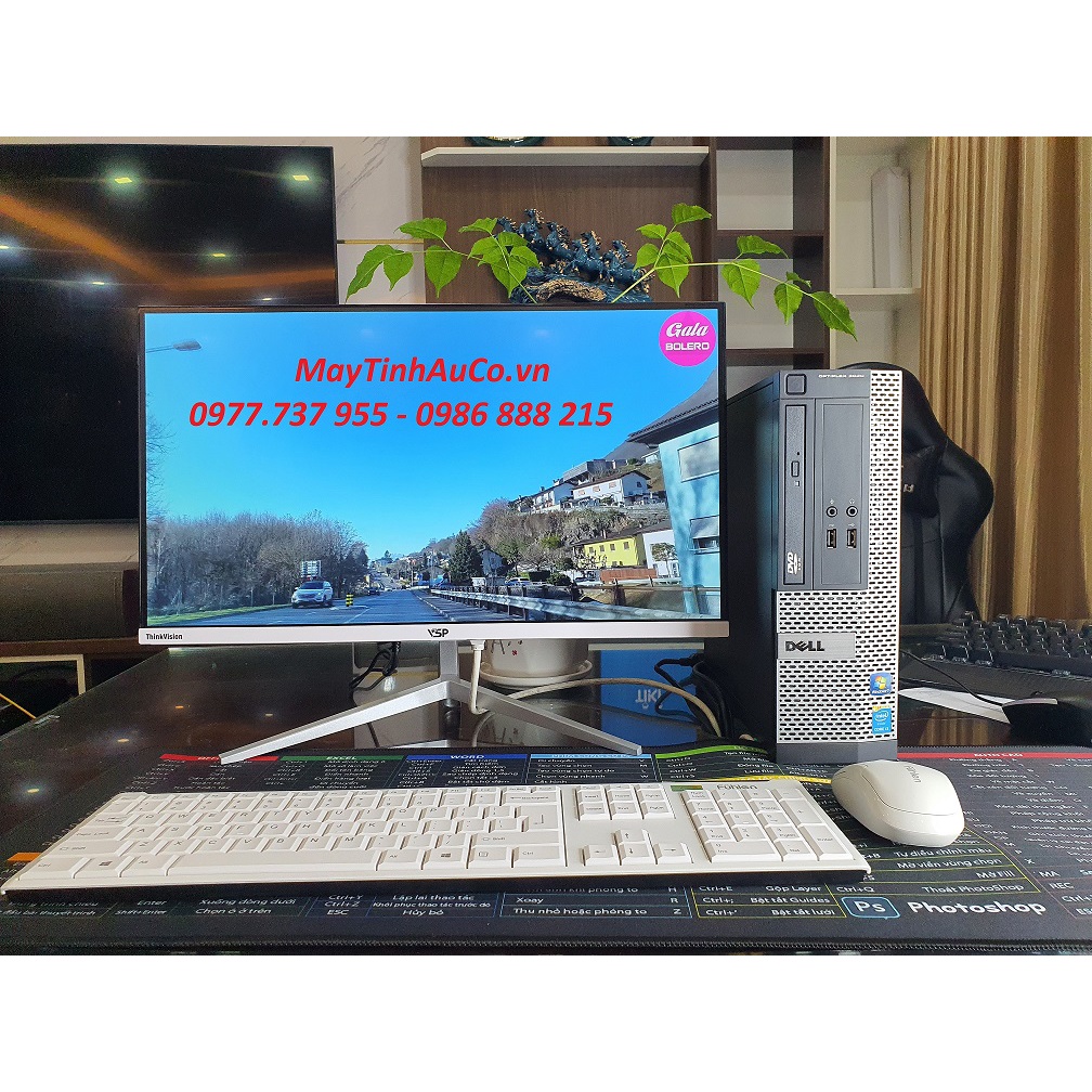 Bộ máy tính Để bàn Dell Core i7 - i5 - i3 Ram 8Gb/16Gb SSD 120GB Vàn Màn hình Full Viền VSP 22 inch - Tặng bàn phím chuộ