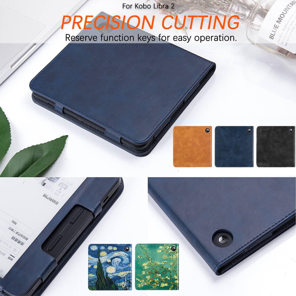 Ninki Bao Da PU Có Khóa Nam Châm Và Ngăn Đựng Thẻ Cho Kobo Libra 2 eReader 7",Premium Quality PU Leather Cover with Magnet Closure, Stand, Card Slot for Kobo Libra 2 2021