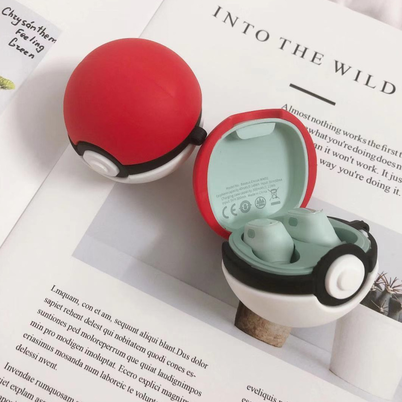 Vỏ Bảo Vệ Hộp Sạc Tai Nghe Hình Bóng Pokemon 3D Cho Baseus Encok Tws Wm01