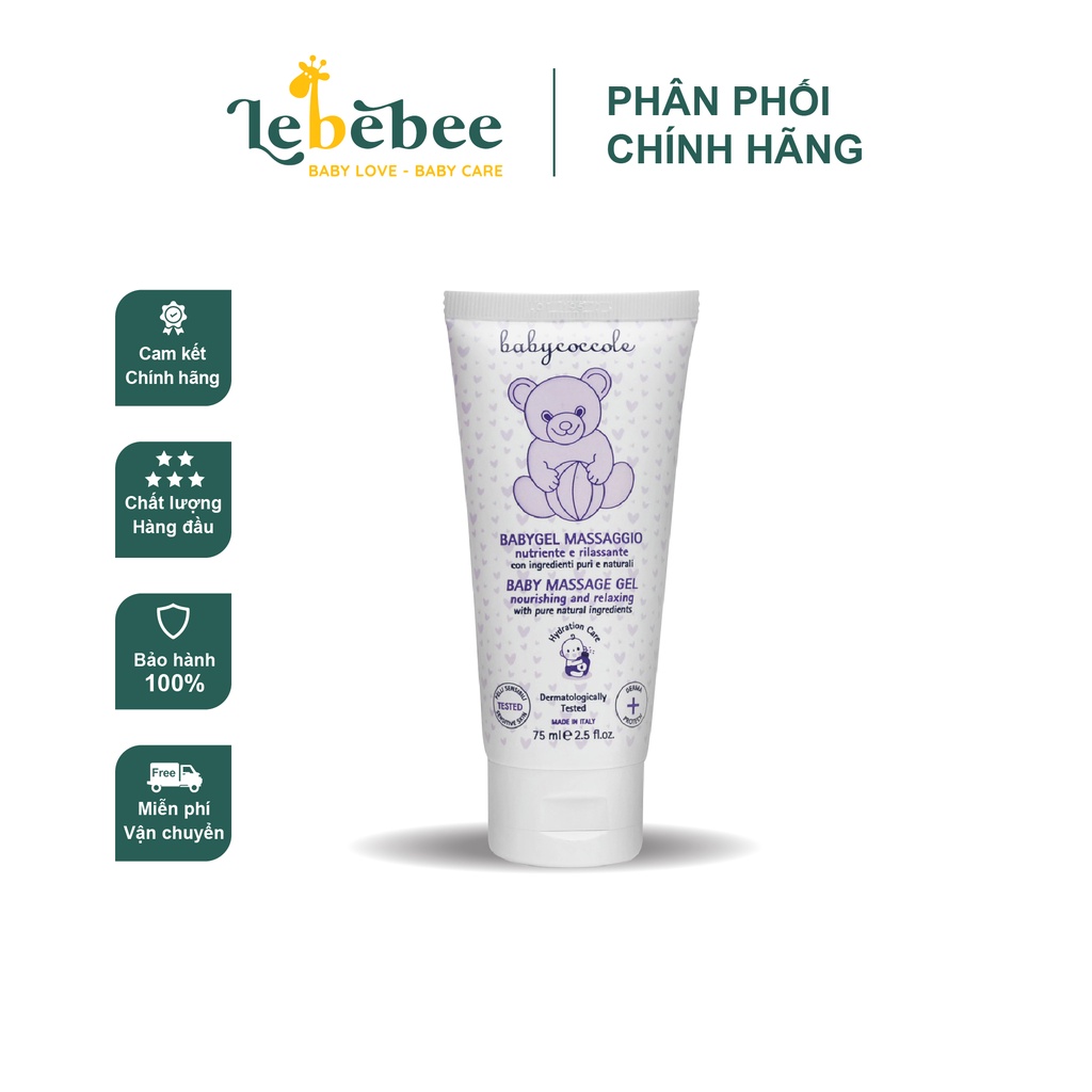 Gel Massage cho Bé Babycoccole 0M+ Chiết Xuất Hạnh Nhân 75ml