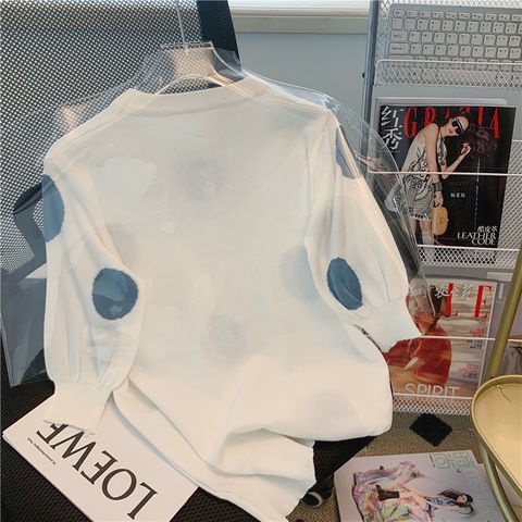 Áo Thun Tay Ngắn Họa Tiết Chấm Bi Thời Trang Mùa Hè Sành Điệu Cho Nữ