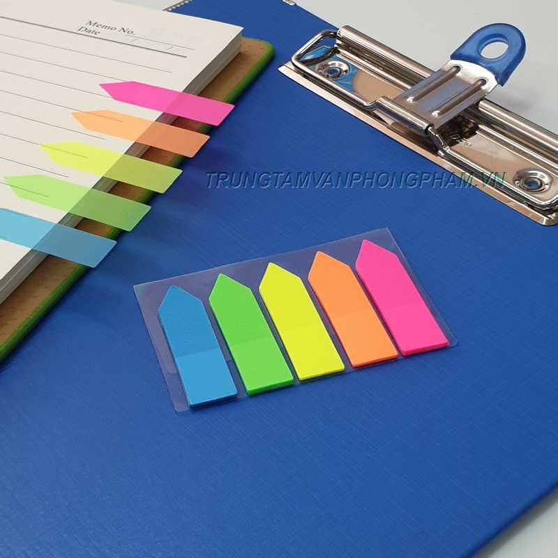 Giấy Note 5 màu nhựa mũi tên 125 sheets - Giấy note ghi chú nhiều màu dùng đánh dấu trang sách٩(^‿^)۶