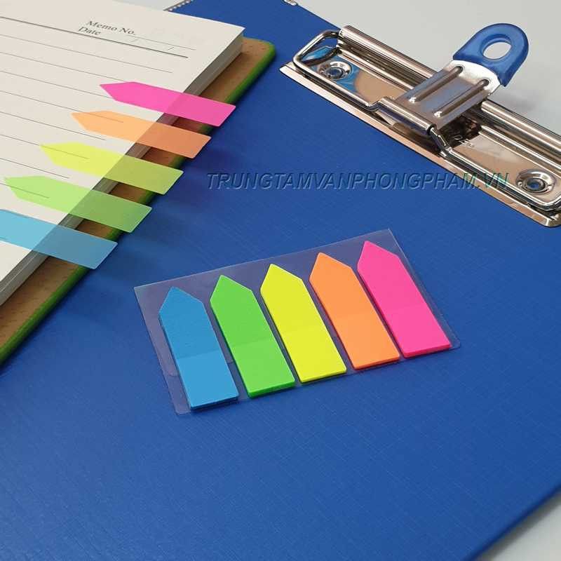 Giấy Note 5 màu nhựa mũi tên 125 sheets - Giấy note ghi chú nhiều màu dùng đánh dấu trang sách٩۶