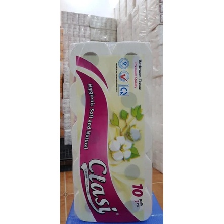 GIẤY VỆ SINH CLASI HOA HỒNG MYLAN bịch 10 cuộn