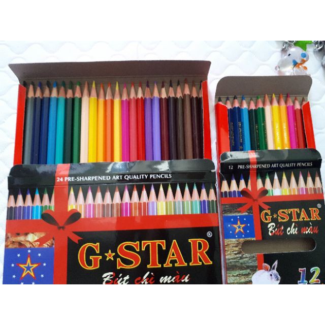 Bút chì màu Gstar hộp 24 chì và 12 chì cho bé (sỉ ib)