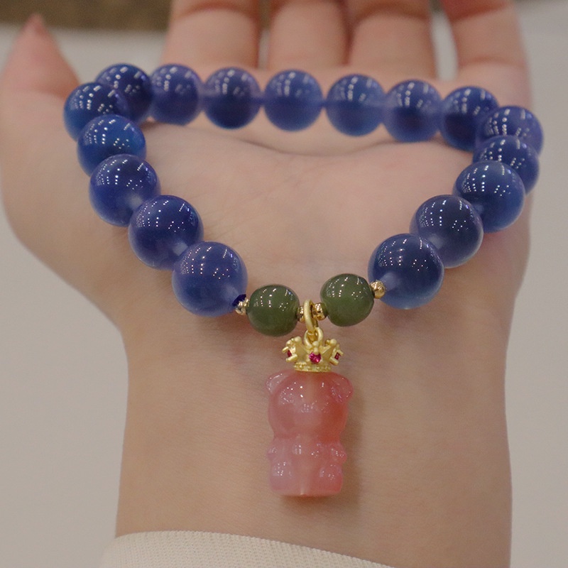 Hàng Mới Về [Hàng Mới Về] Vòng Tay Chuỗi Hạt Đá Mã Não Màu Hồng Xinh Xắn