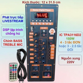  Mạch loa kéo TPA3116D2 150W LIVESTREAM - DSP lập trình chống hú loa kéo 4 – 3 tấc ĐƠN hoặc 3 – 2.5 tấc ĐÔI 