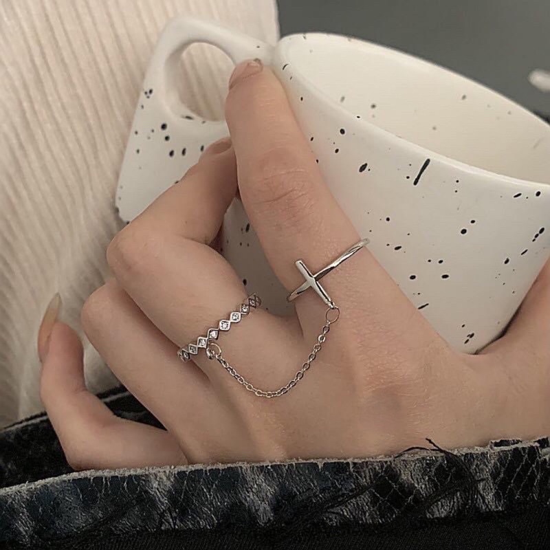 Nhẫn Bạc thời trang, Phong cách mới lạ mua 1 được 2 Cá tính thu hút ánh nhìn   Mainomi Shop Bạc Xinh