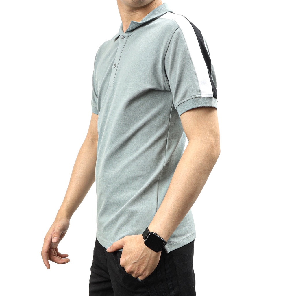 Áo thun polo nam phối sọc vai DILANO , Chất liệu cotton cá sấu cao cấp APD11 | BigBuy360 - bigbuy360.vn