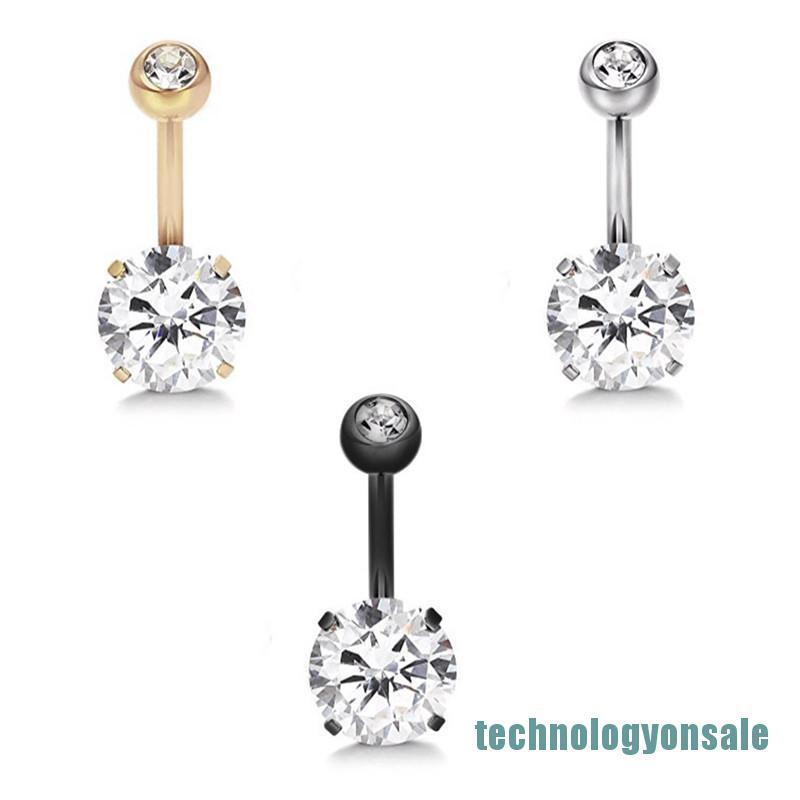 Khuyên Rốn Thép Y Tế Đính Đá