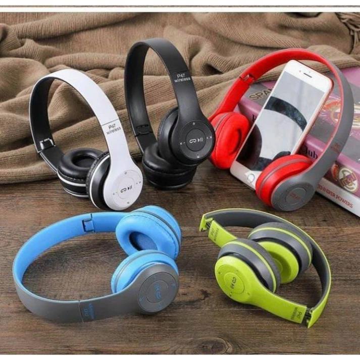 Tai nghe bluetooth Chụp Tai Headphone P47 Lắp được thẻ nhớ - ⚡Âm Thanh Đỉnh Cao⚡Nghe Gọi Rõ Nét Phù Hợp Cả Nam Và Nữ