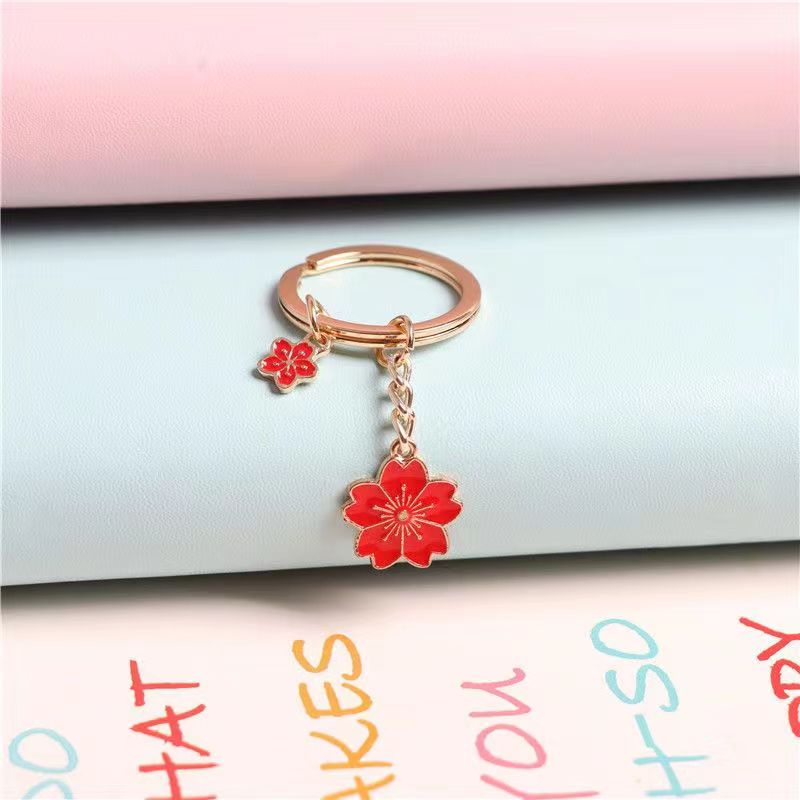 Móc Khóa Kim Loại Hình Hoa Anh Đào Xinh Xắn