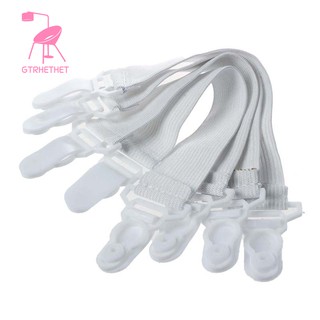 4 Pcs Home White Elastic Mattress Bed Sheet Grippers Clips