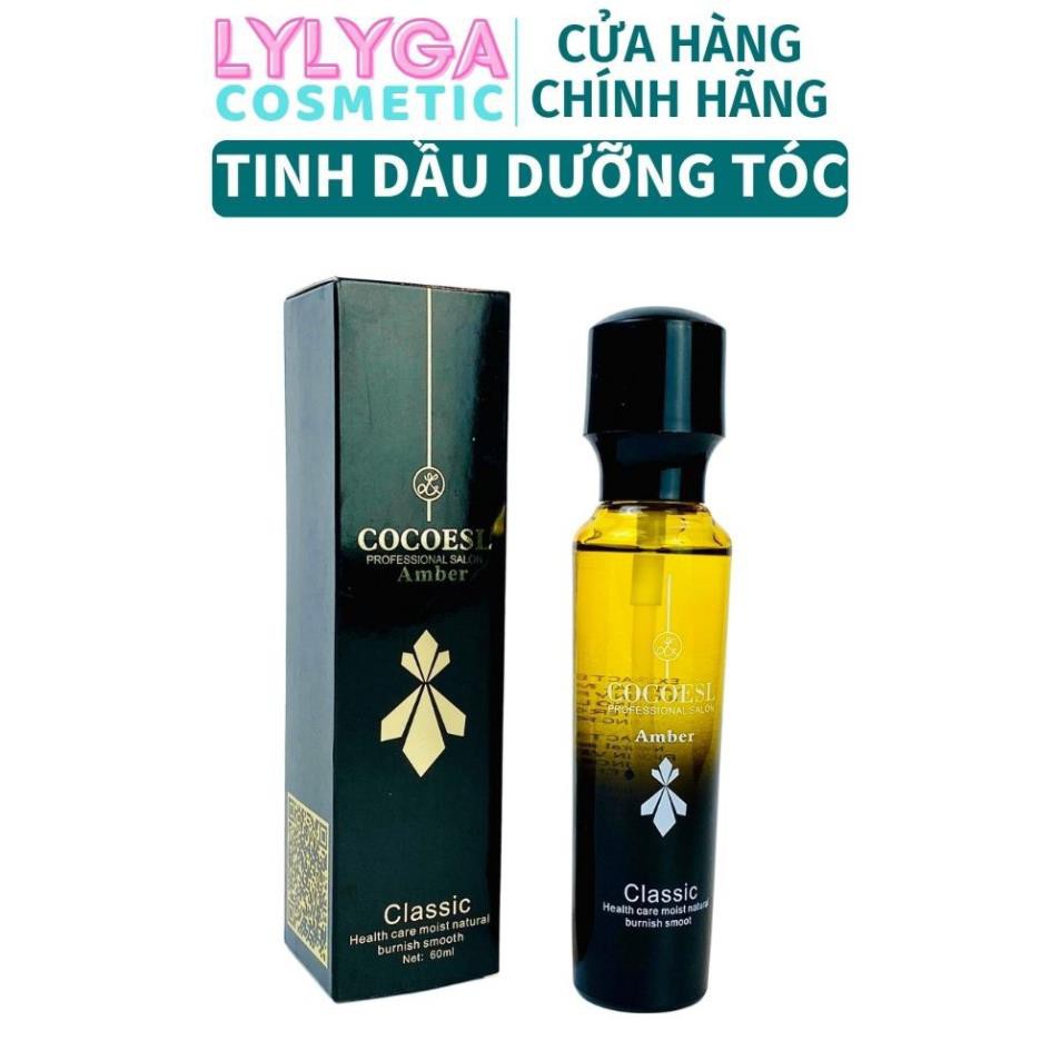 Tinh dầu dưỡng tóc cao cấp COCOESL Amber 60ml - Phục hồi tóc hư tổn và chẻ ngọn 100% tinh dầu nguyên chất Macadamia TD06