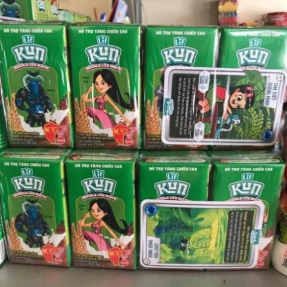 Lốc 4 hộp 110ml sữa Kun socola/kem dâu/nho/cam/trái cây/có đường