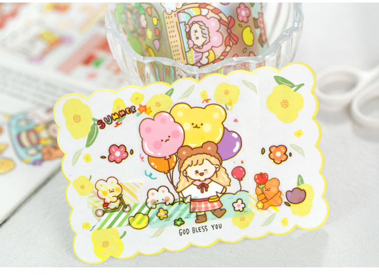 Cuộn Băng Dính Trang Trí Họa Tiết Hoạt Hình Dễ Thương