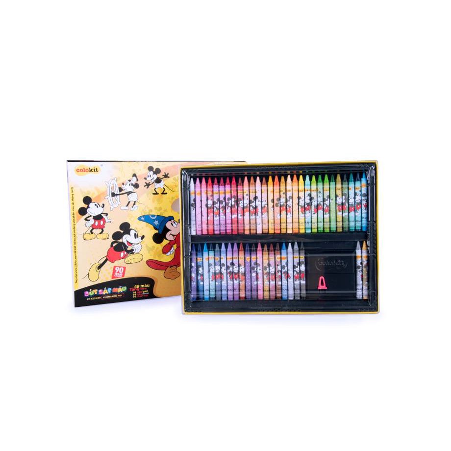 [Mã LIFEBOOK1 giảm 30K đơn 150K] BỘ SÁP 48 MÀU HÌNH ẢNH MICKEY (BST MICKEY 90 NĂM) - CR-C039/MI (COLOKIT)