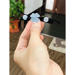 vòng tay cỏ 4 lá đá aqua may mắn 🍀