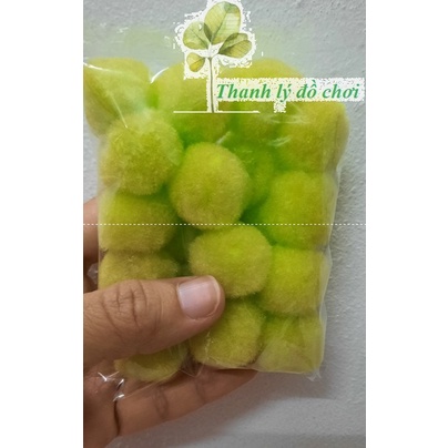 Quả bông pompom 2,5cm dạy trẻ nhận biết màu sắc làm đồ hanmade