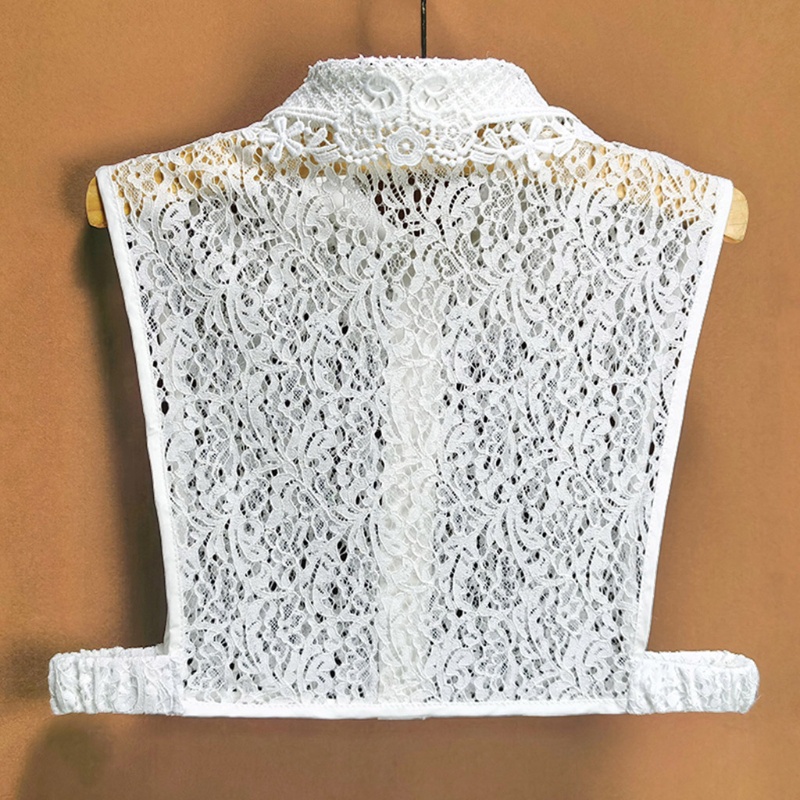Cổ áo sơ mi giả phối ren màu trắng có thể tháo rời thời trang sang trọng cho nữ | BigBuy360 - bigbuy360.vn
