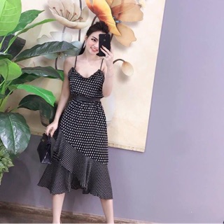 Váy 2 dây chấm bi