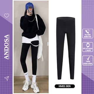 Quần legging nữ HffM cao cấp hàng chuẩn xuất khẩu thun cotton dày dặn cạp cao nâng mông ANDOSA HM01