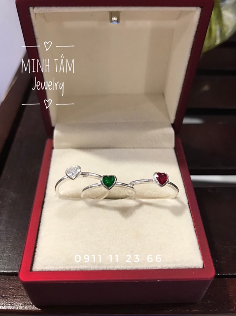 Nhẫn nữ midi bạc ta đá nhiều màu-Minh Tâm Jewelry