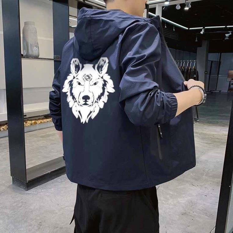 Áo Khoác Dù PHẢN QUANG Nam Nữ Đều Mặc Được Kiểu Bomber In Phản Quang Hình Chó Sói Đơn Giản Phối Màu Đa Dạng Siêu Hot