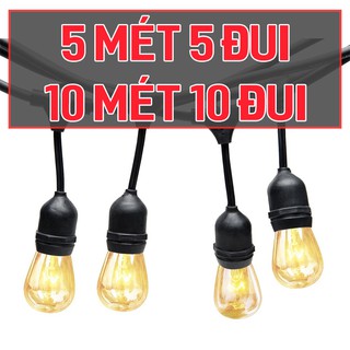 Đèn dây ngoài trời 5 mét 5 đui / 10 mét 10 đui chưa bóng