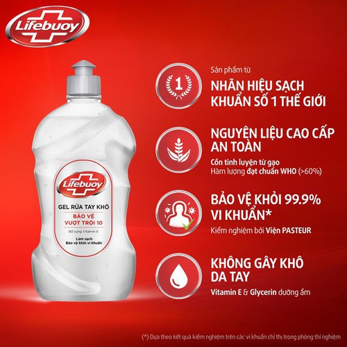 Nước rửa tay khô Lifebouy 500ml( chai vòi / chai bật)