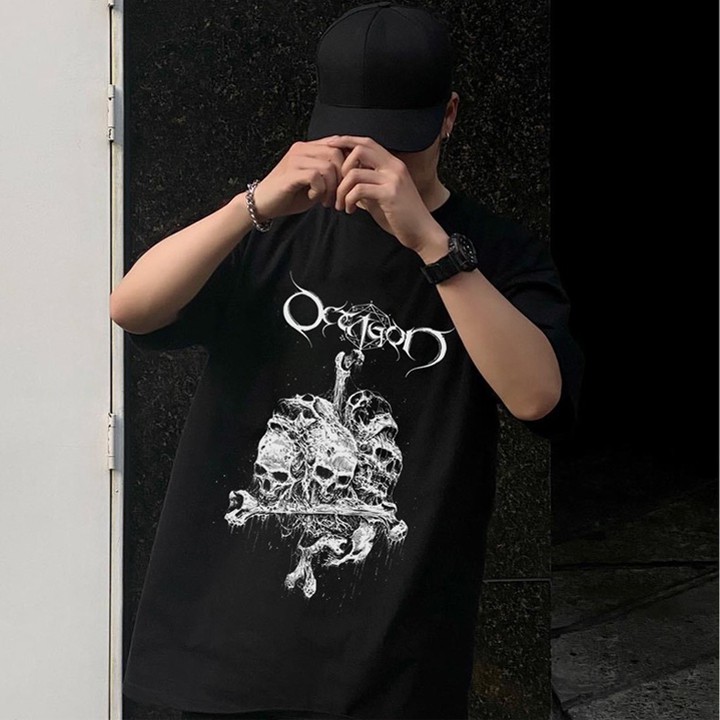 Áo thun unisex tay lỡ form rộng, Áo phông nam phong cách vintage metalic | BigBuy360 - bigbuy360.vn