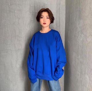 Áo Sweater Basic Tay Dài Nỉ Bông Kèm Video
