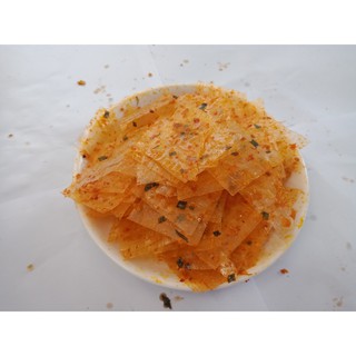 bánh tráng trộn sa tế và tép